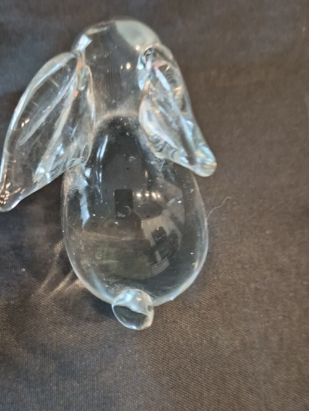 Vintage Crystal Clear Glass Bunny Figurine Or Papetweight